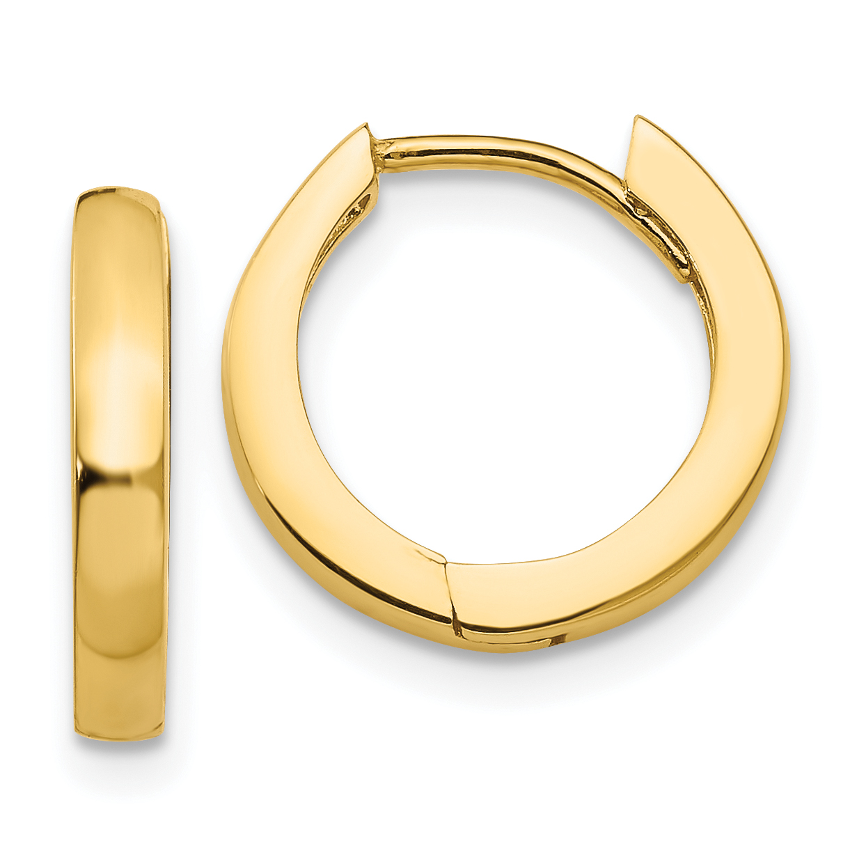  13.5 mm 10k Yellow Gold Circle Hinged Hoop Earrings  Unknown Friendly Weight 10K yellow gold - view 5