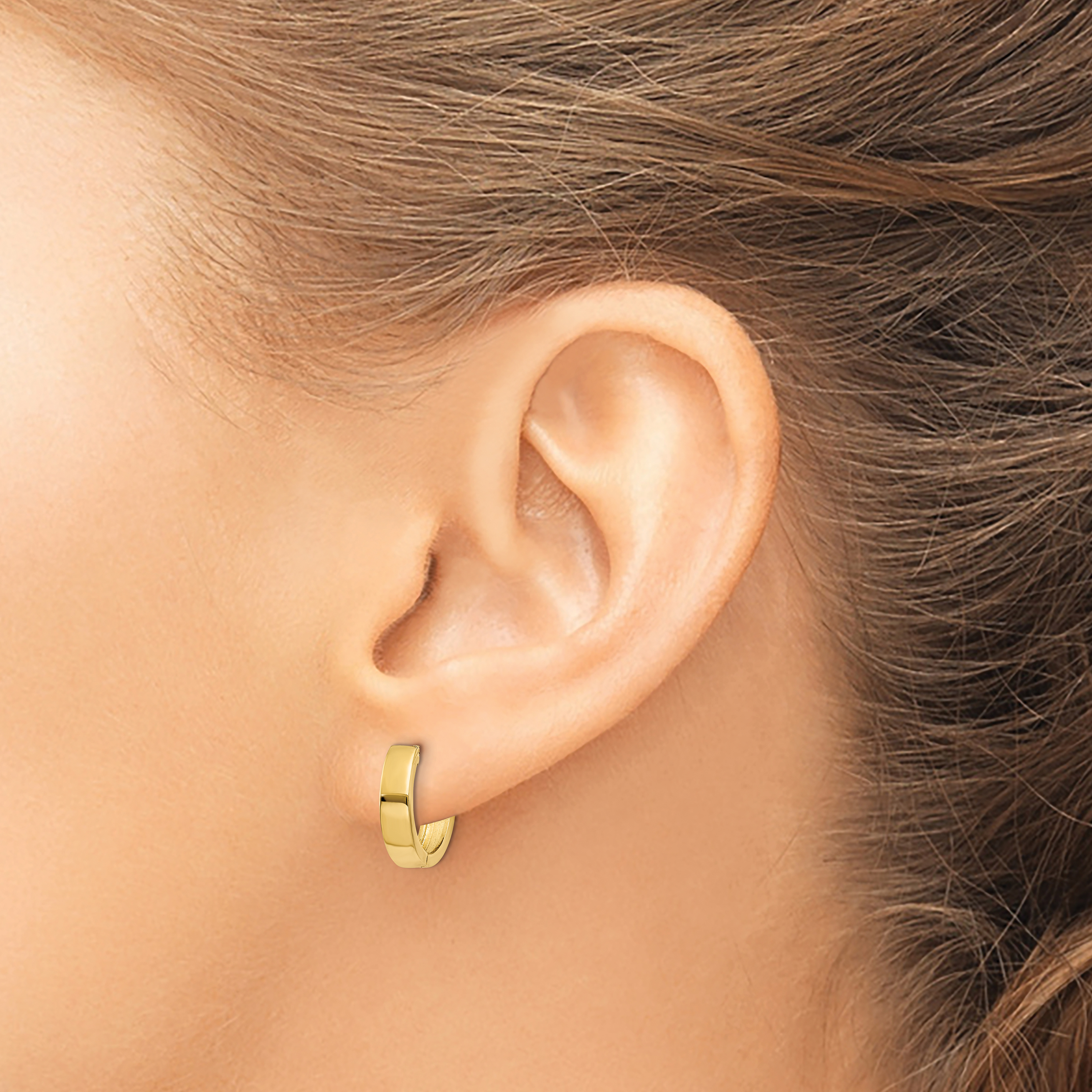  13.5 mm 10k Yellow Gold Circle Hinged Hoop Earrings  Unknown Friendly Weight 10K yellow gold - view 7