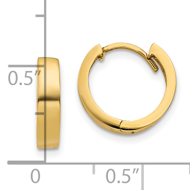  13.5 mm 10k Yellow Gold Circle Hinged Hoop Earrings  Unknown Friendly Weight 10K yellow gold - view 8