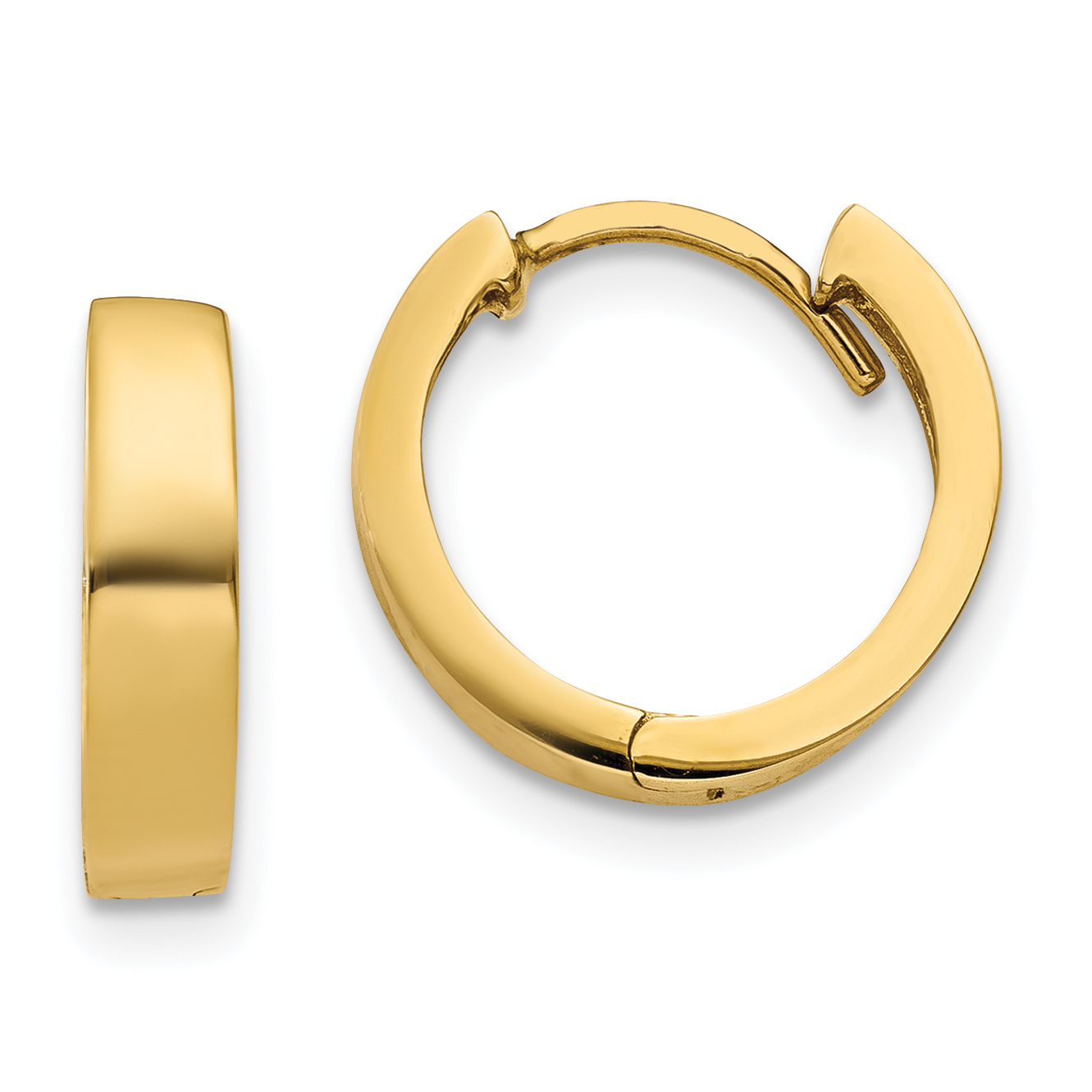  13.5 mm 10k Yellow Gold Circle Hinged Hoop Earrings  Unknown Friendly Weight 10K yellow gold - view 9