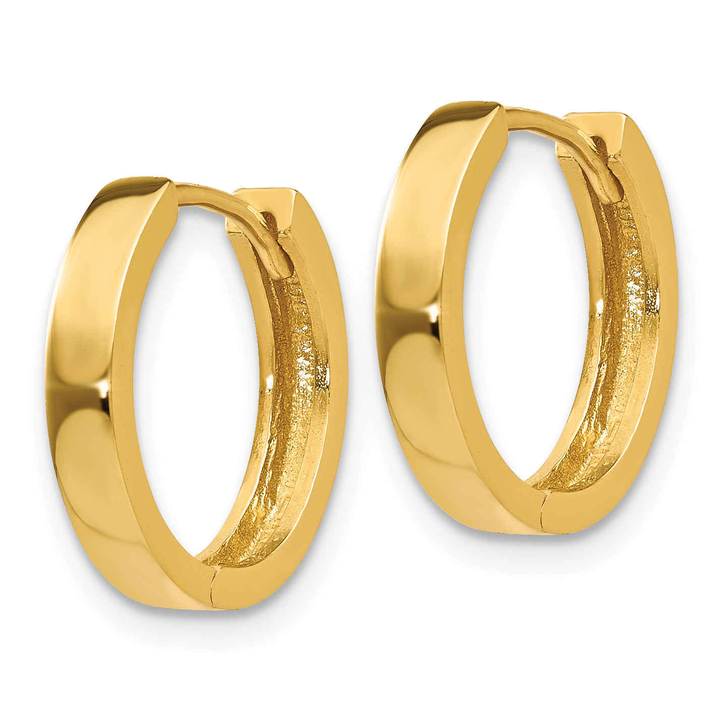  13.5 mm 10k Yellow Gold Circle Hinged Hoop Earrings  Unknown Friendly Weight 10K yellow gold - view 10