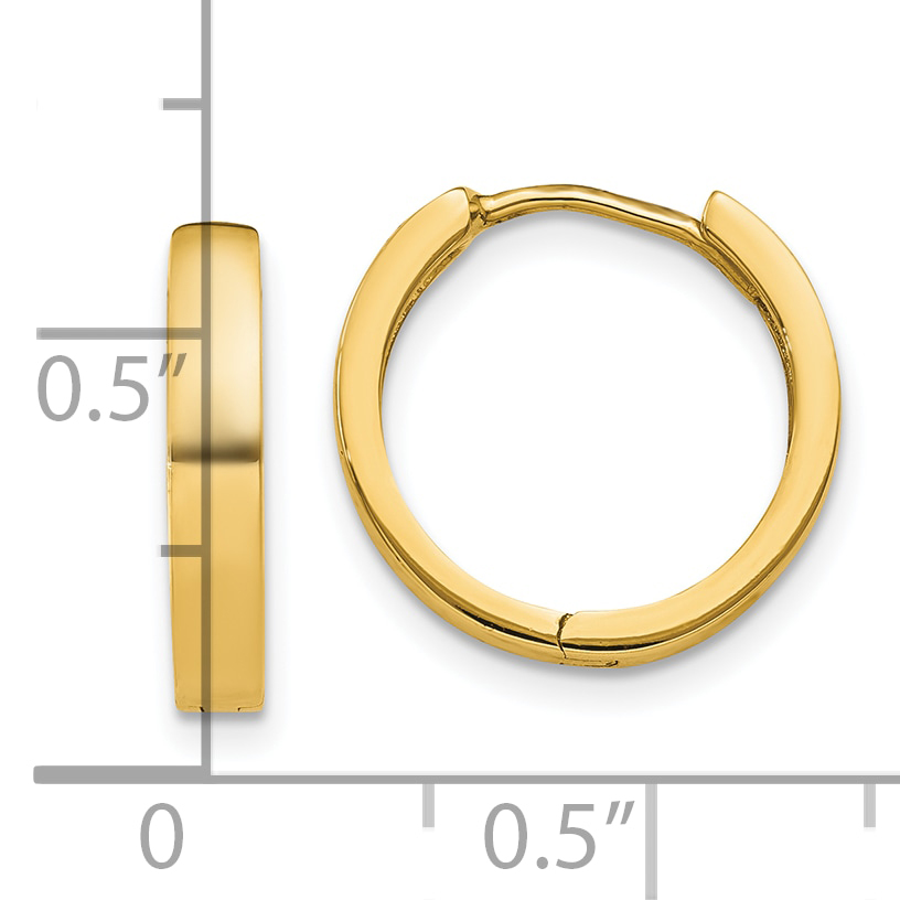  13.5 mm 10k Yellow Gold Circle Hinged Hoop Earrings  Unknown Friendly Weight 10K yellow gold - view 11