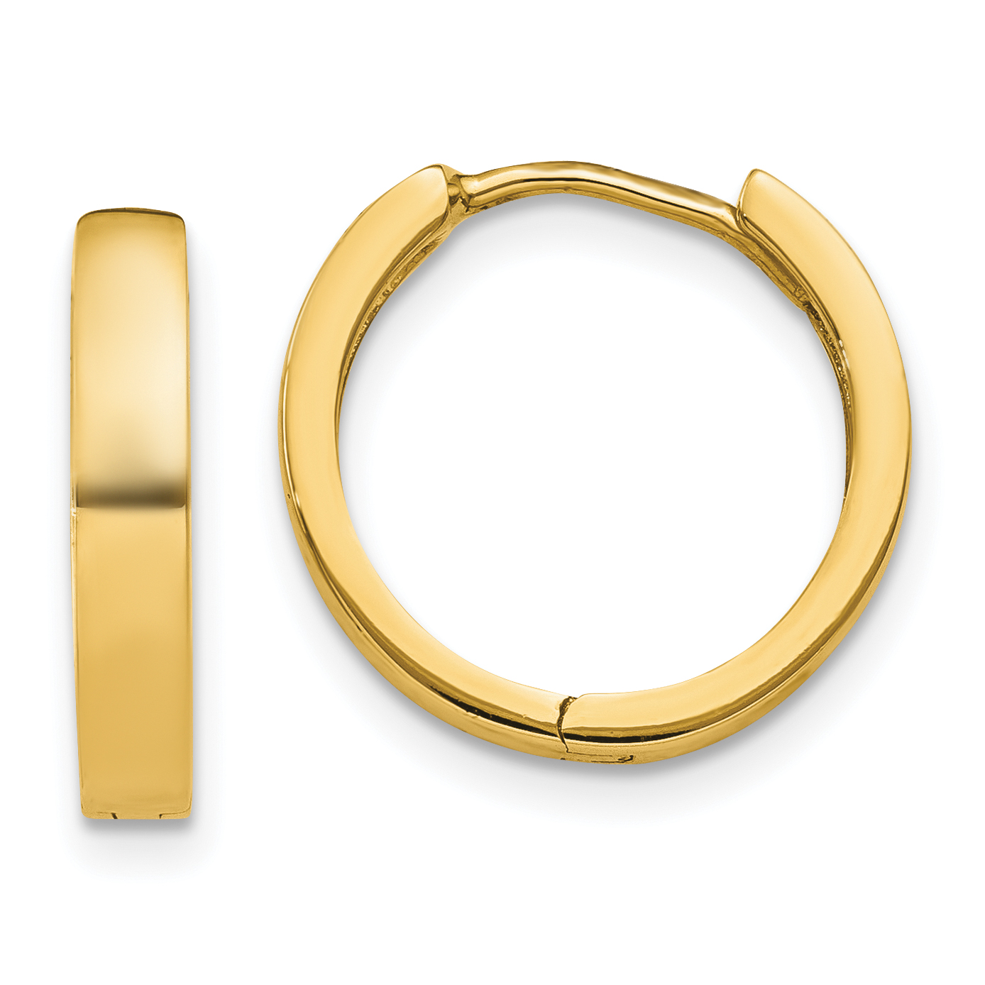  13.5 mm 10k Yellow Gold Circle Hinged Hoop Earrings  Unknown Friendly Weight 10K yellow gold - view 13