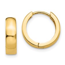  13.5 mm 10k Yellow Gold Circle Hinged Hoop Earrings  Unknown Friendly Weight 10K yellow gold