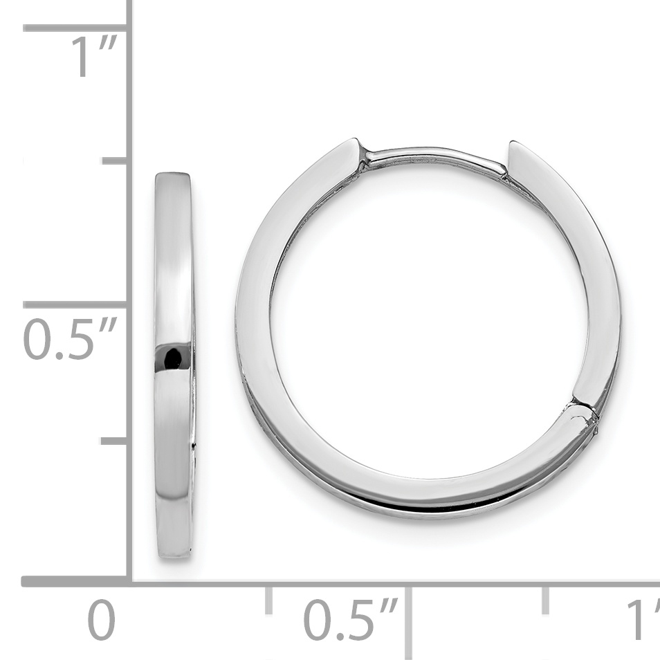  13.5 mm 14k White Gold Circle Hinged Hoop Earrings  Unknown Friendly Weight 14K white gold - view 19
