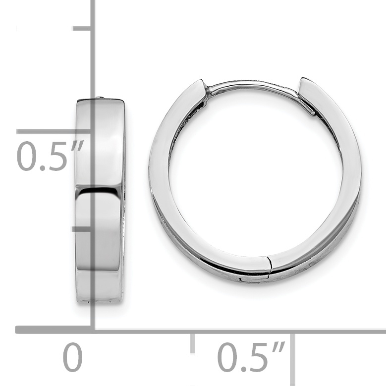  13.5 mm 14k White Gold Circle Hinged Hoop Earrings  Unknown Friendly Weight 14K white gold - view 15