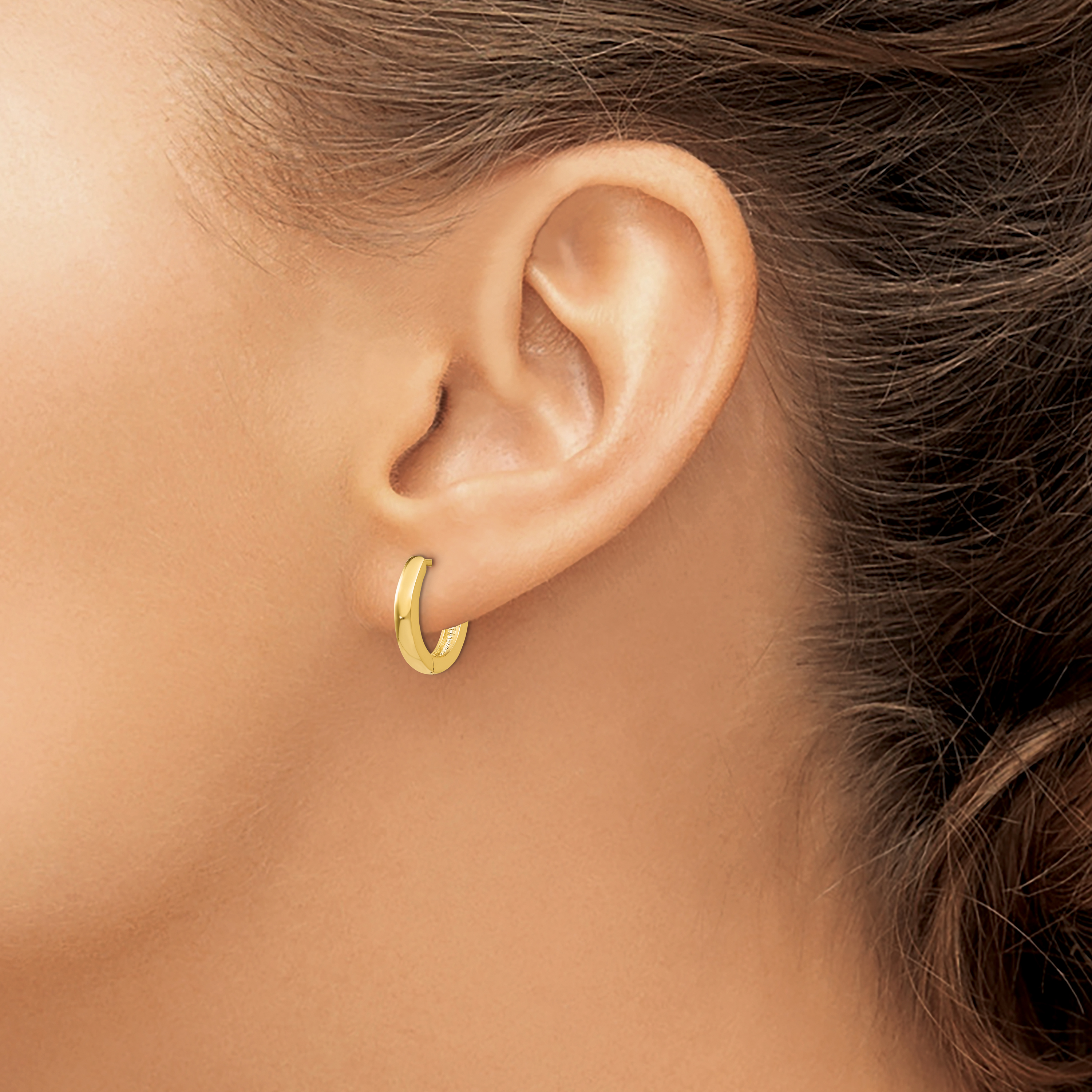  13 mm 14k Yellow Gold Circle Hinged Hoop Earrings  Unknown Friendly Weight 14K yellow gold - view 3