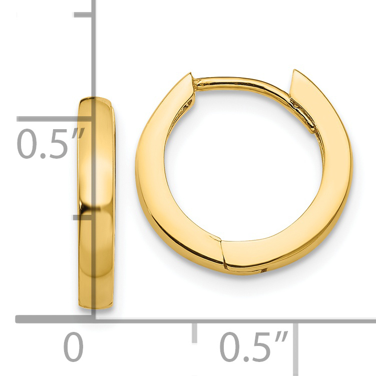  13 mm 14k Yellow Gold Circle Hinged Hoop Earrings  Unknown Friendly Weight 14K yellow gold - view 4