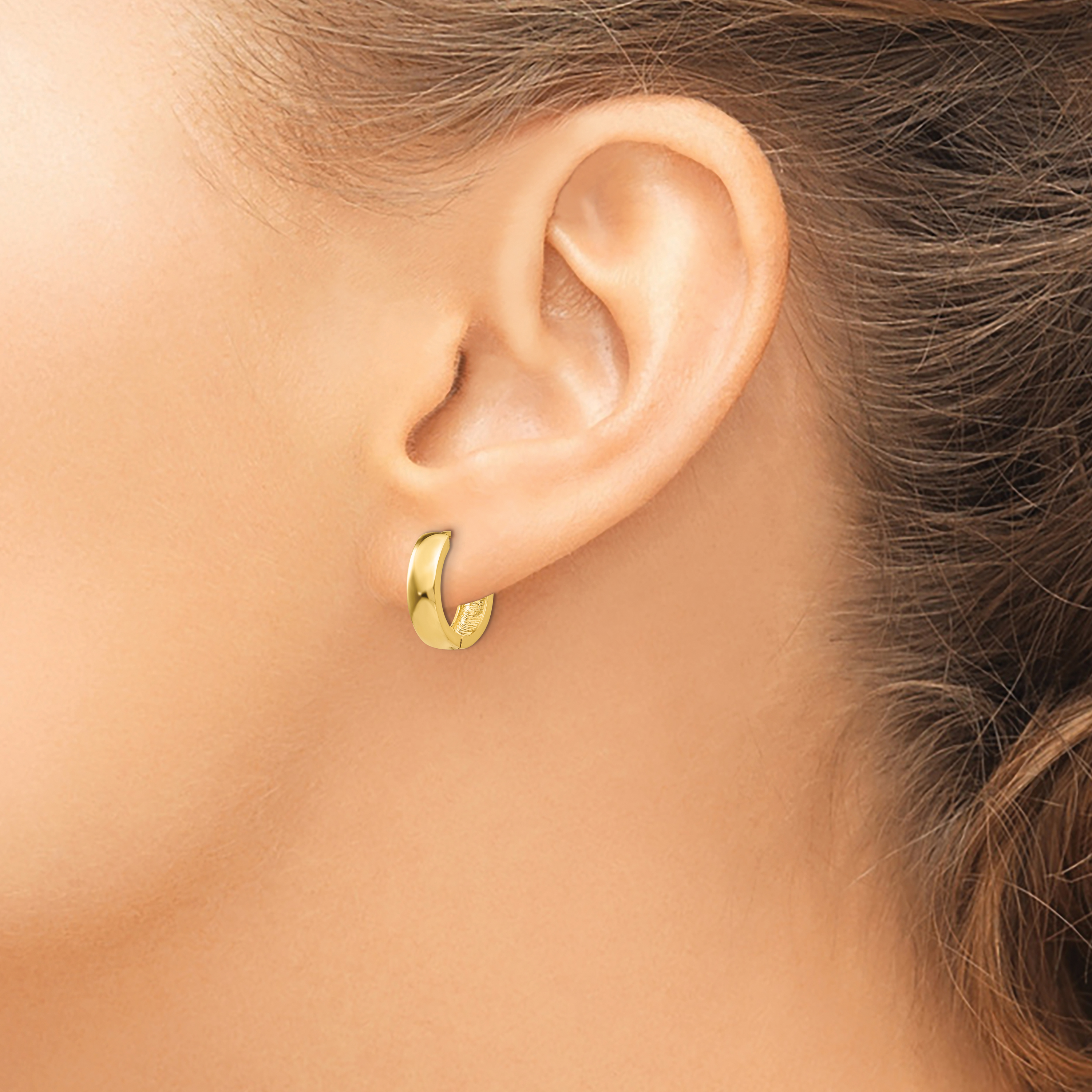  13 mm 14k Yellow Gold Circle Hinged Hoop Earrings  Unknown Friendly Weight 14K yellow gold - view 6