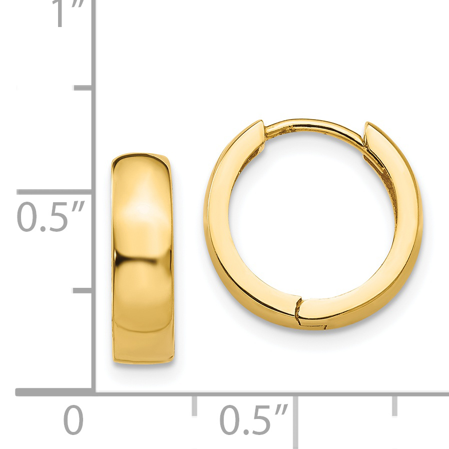  13 mm 14k Yellow Gold Circle Hinged Hoop Earrings  Unknown Friendly Weight 14K yellow gold - view 7