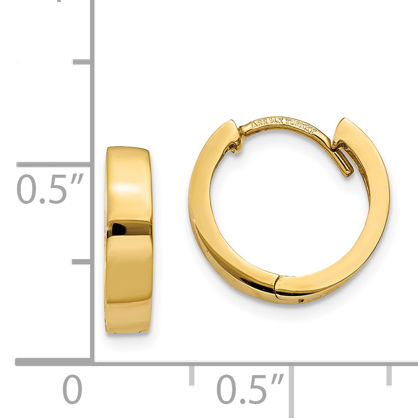 13 mm 14k Yellow Gold Circle Hinged Hoop Earrings  Unknown Friendly Weight 14K yellow gold - view 11
