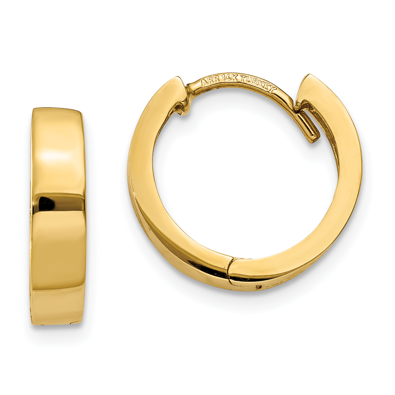  13 mm 14k Yellow Gold Circle Hinged Hoop Earrings  Unknown Friendly Weight 14K yellow gold - view 12