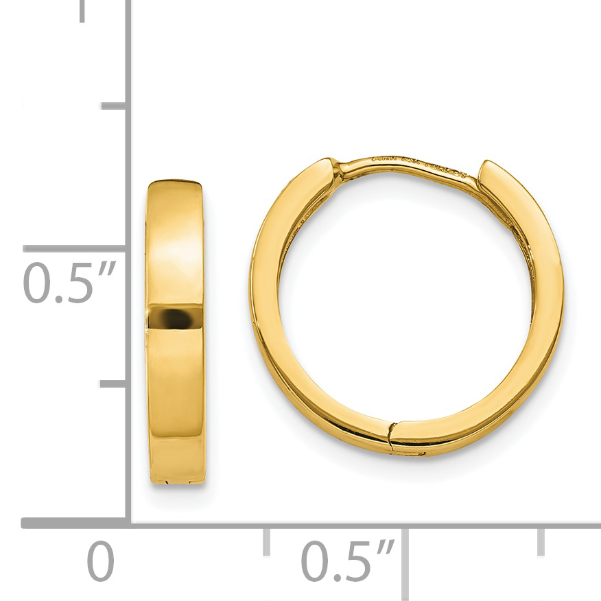  13 mm 14k Yellow Gold Circle Hinged Hoop Earrings  Unknown Friendly Weight 14K yellow gold - view 15