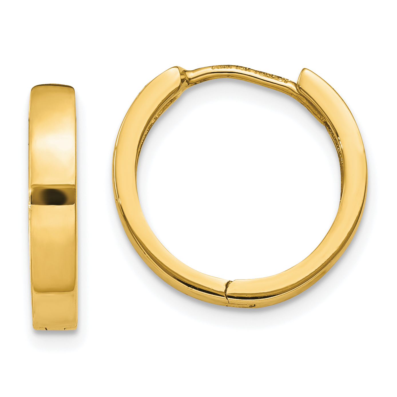  13 mm 14k Yellow Gold Circle Hinged Hoop Earrings  Unknown Friendly Weight 14K yellow gold - view 16