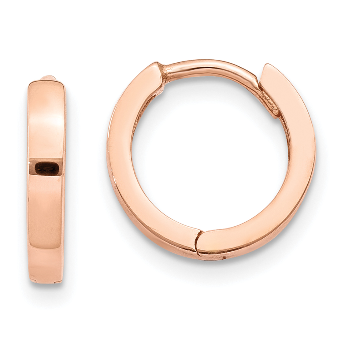  11 mm 10k Rose Gold Circle Hinged Hoop Earrings  Unknown Friendly Weight 10K rose gold - view 4