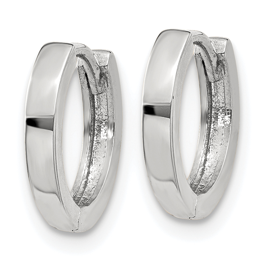  8 mm 10k White Gold Circle Hinged Hoop Earrings  Unknown Friendly Weight 10K white gold
