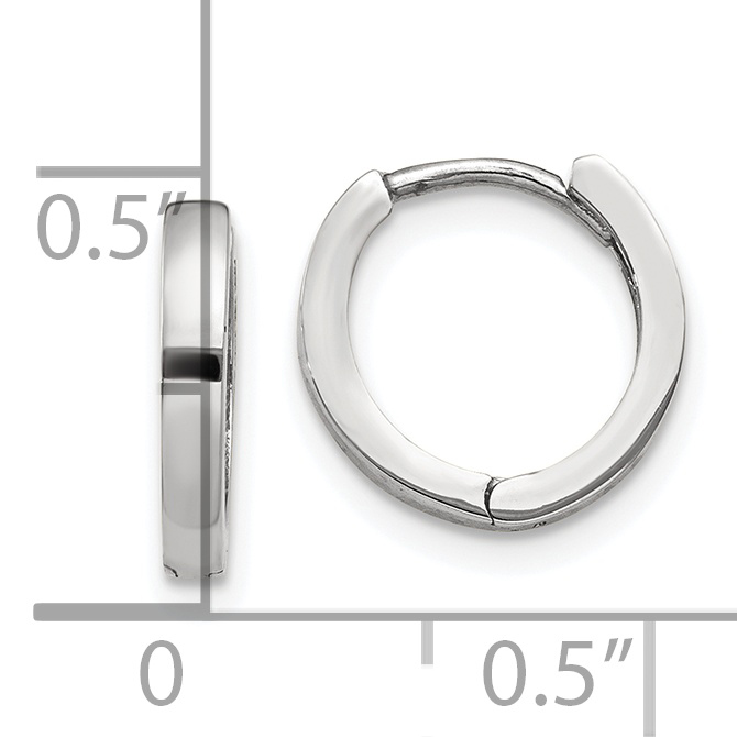  8 mm 10k White Gold Circle Hinged Hoop Earrings  Unknown Friendly Weight 10K white gold - view 3