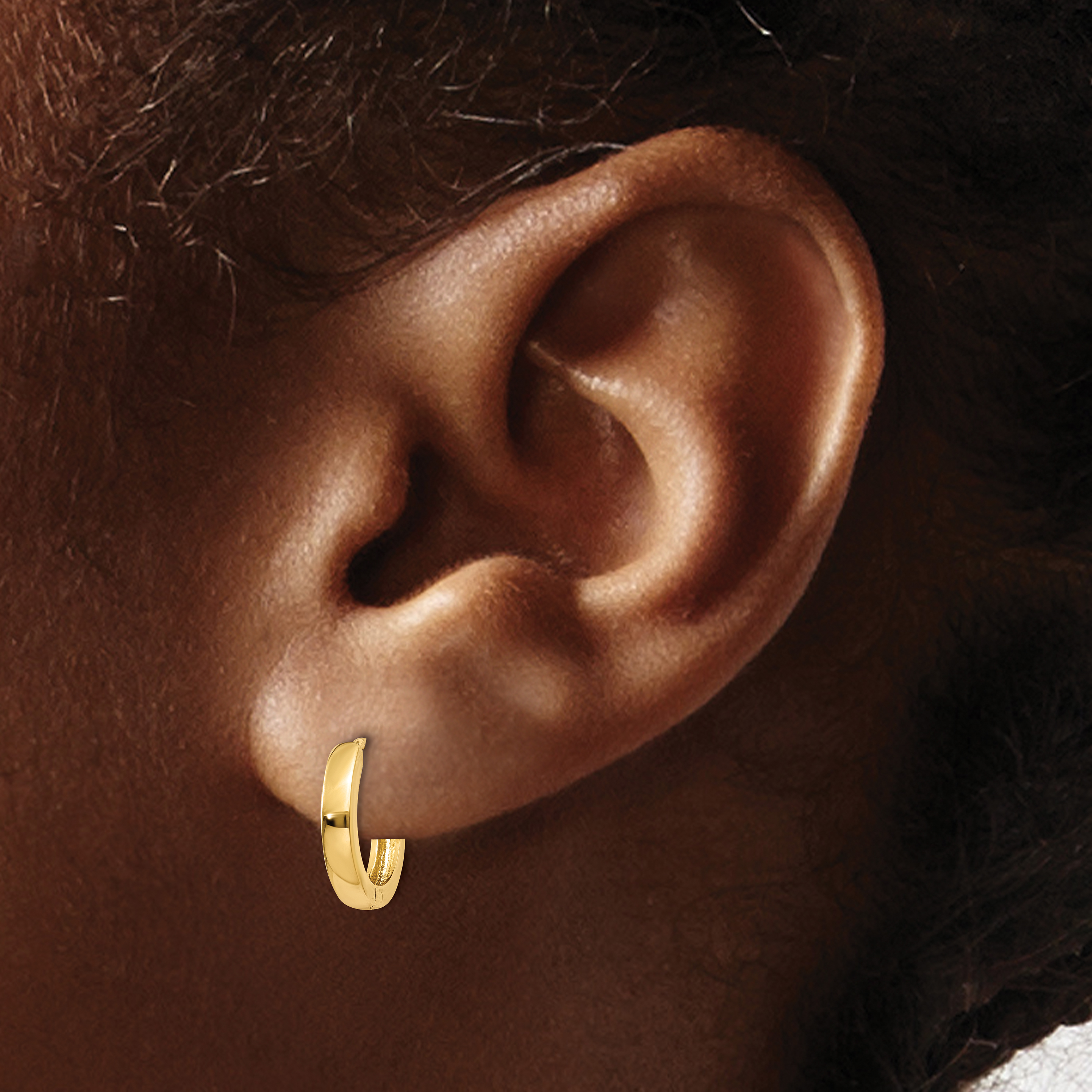  10.5 mm 10k Yellow Gold Circle Hinged Hoop Earrings  Unknown Friendly Weight 10K yellow gold - view 6