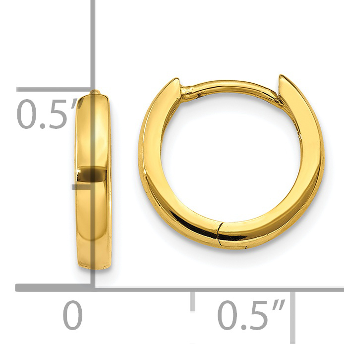  10.5 mm 10k Yellow Gold Circle Hinged Hoop Earrings  Unknown Friendly Weight 10K yellow gold - view 7