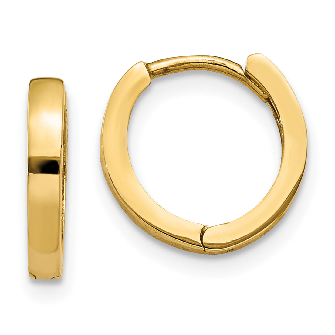  10.5 mm 10k Yellow Gold Circle Hinged Hoop Earrings  Unknown Friendly Weight 10K yellow gold - view 4