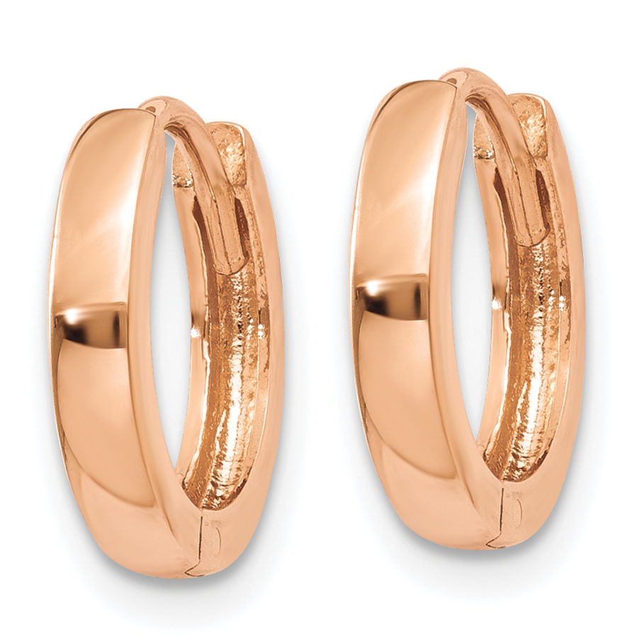  11 mm 14k Rose Gold Circle Hinged Hoop Earrings  Unknown Friendly Weight 14K rose gold - view 5