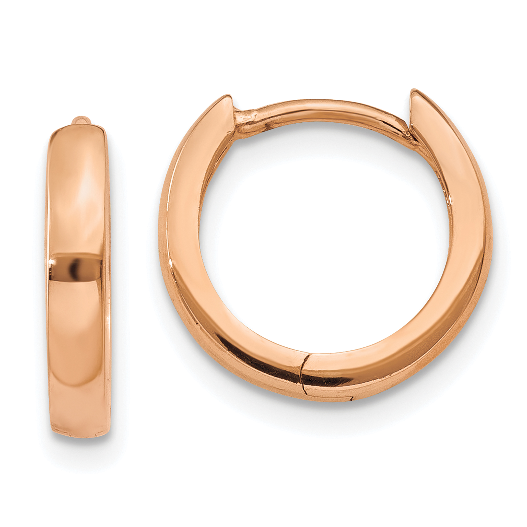  11 mm 14k Rose Gold Circle Hinged Hoop Earrings  Unknown Friendly Weight 14K rose gold - view 8