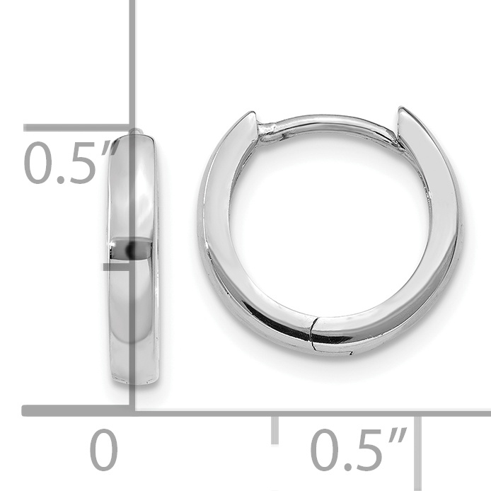  10.5 mm 14k White Gold Circle Hinged Hoop Earrings  Unknown Friendly Weight 14K white gold - view 7