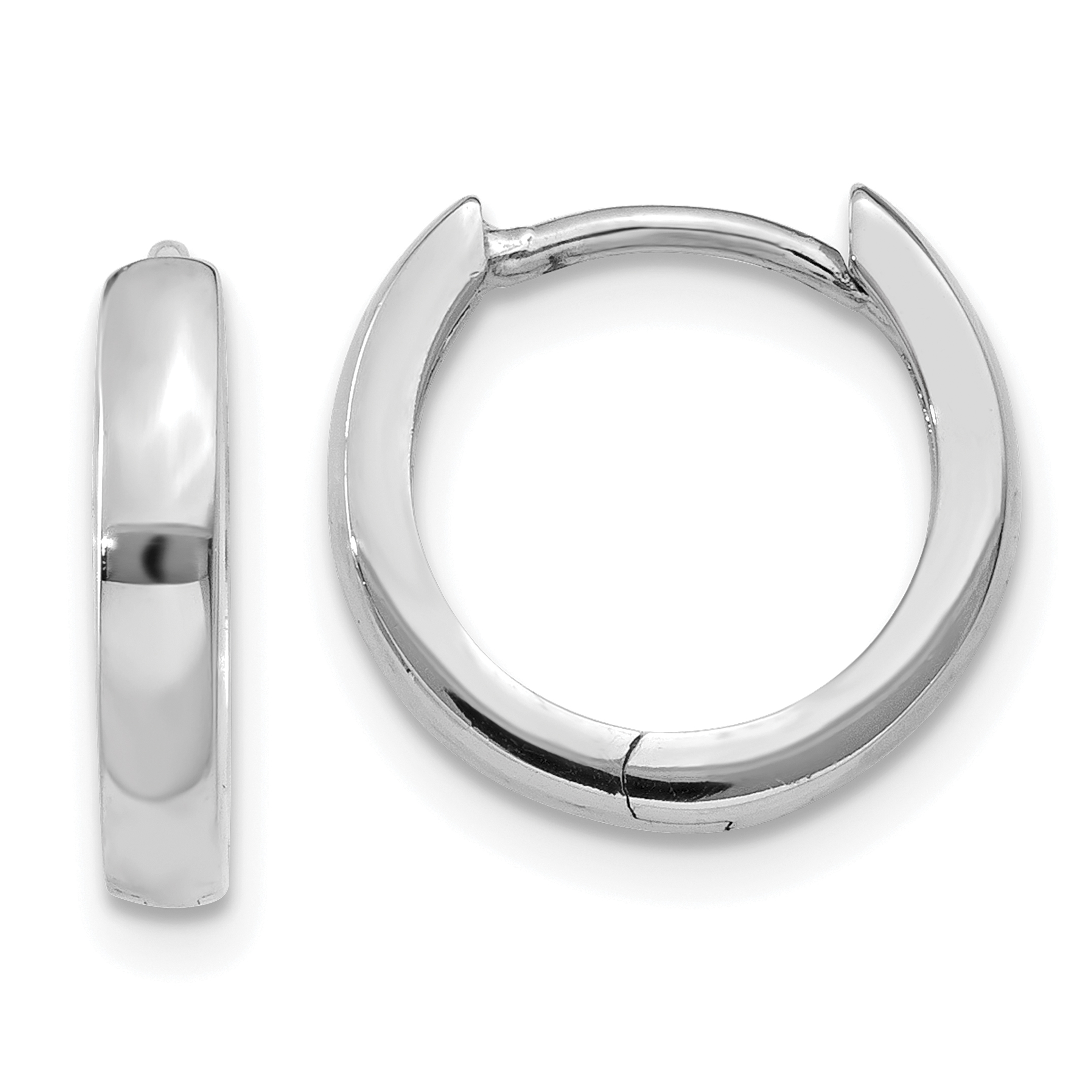  10.5 mm 14k White Gold Circle Hinged Hoop Earrings  Unknown Friendly Weight 14K white gold - view 8