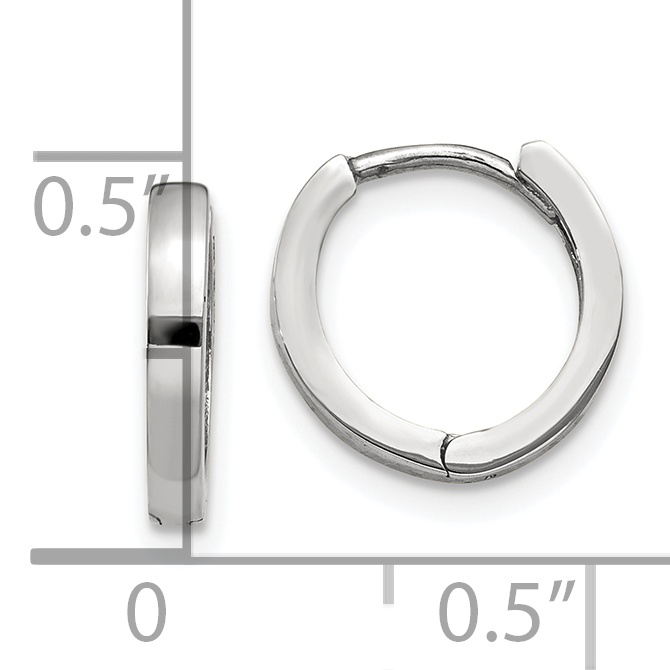  10.5 mm 14k White Gold Circle Hinged Hoop Earrings  Unknown Friendly Weight 14K white gold - view 3