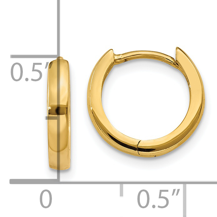 8 mm 14k Yellow Gold Circle Hinged Hoop Earrings  Unknown Friendly Weight 14K yellow gold - view 7