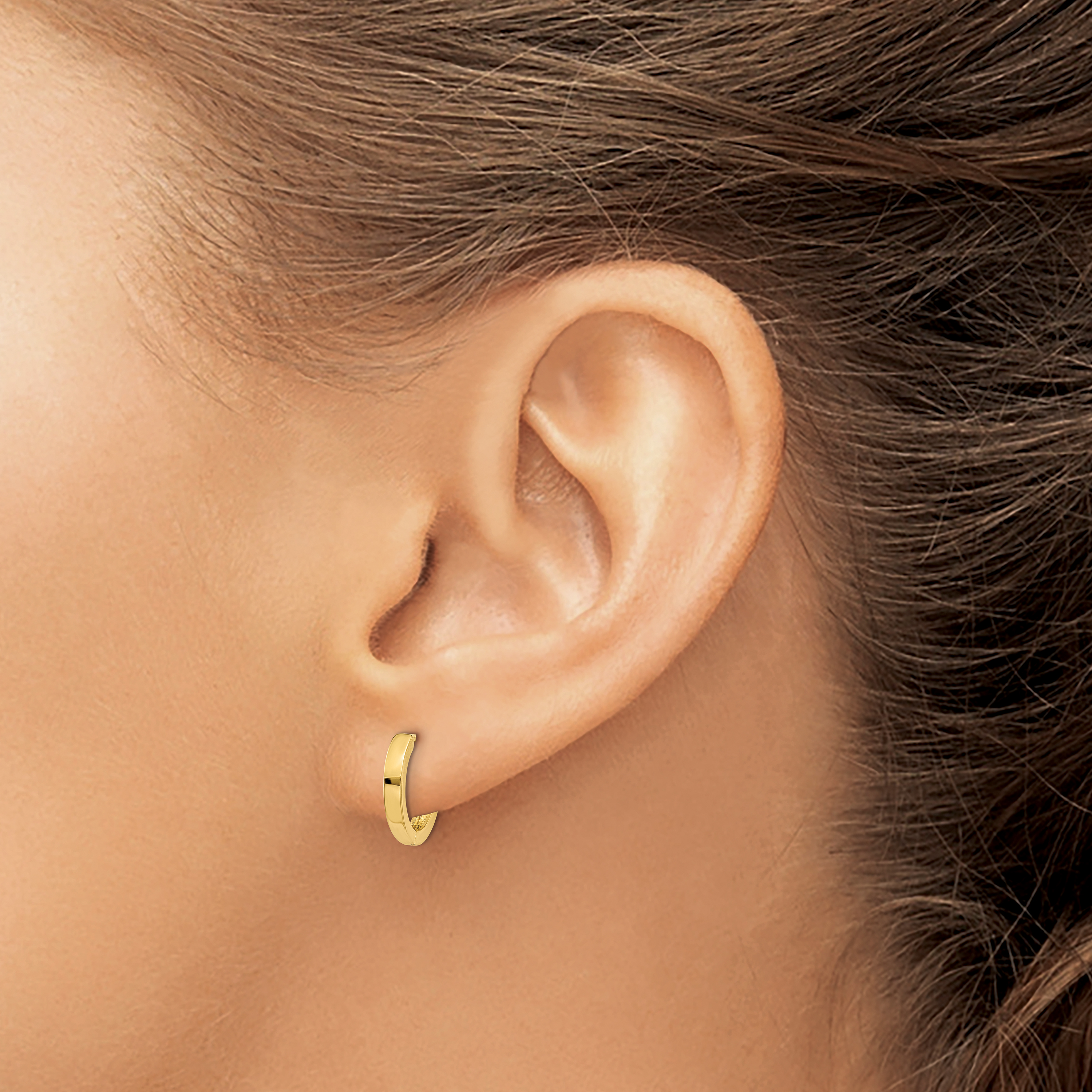  8 mm 14k Yellow Gold Circle Hinged Hoop Earrings  Unknown Friendly Weight 14K yellow gold - view 2