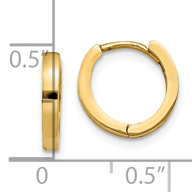  8 mm 14k Yellow Gold Circle Hinged Hoop Earrings  Unknown Friendly Weight 14K yellow gold - view 3