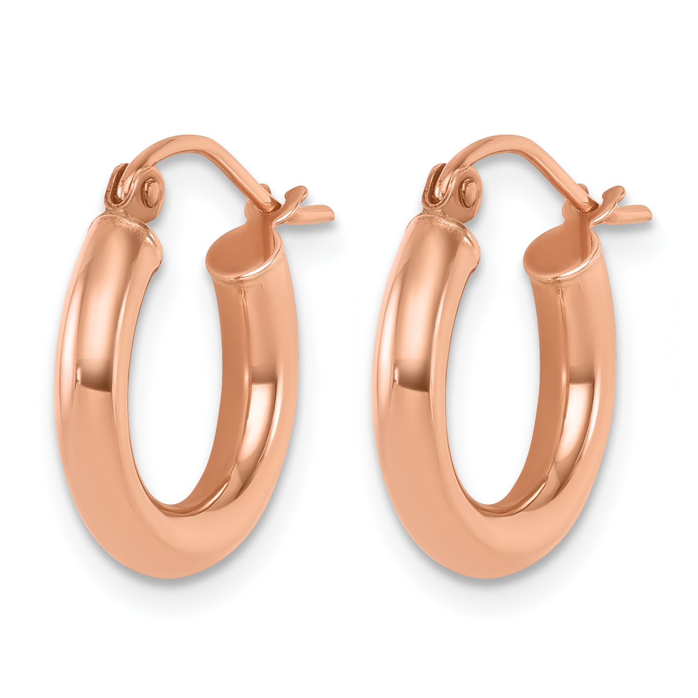  15 mm 10k Rose Gold Leslie's Gold Classic Polished Hoop Earrings  Unknown Friendly Weight 10K rose gold - view 1