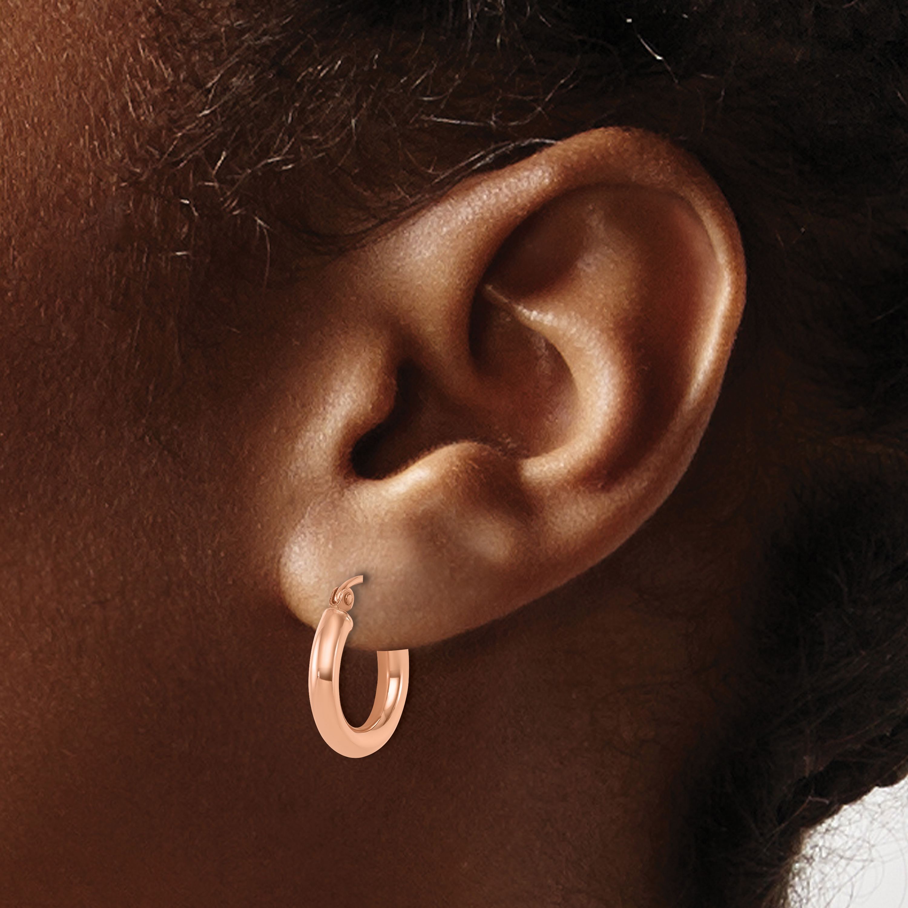  15 mm 10k Rose Gold Leslie's Gold Classic Polished Hoop Earrings  Unknown Friendly Weight 10K rose gold - view 2