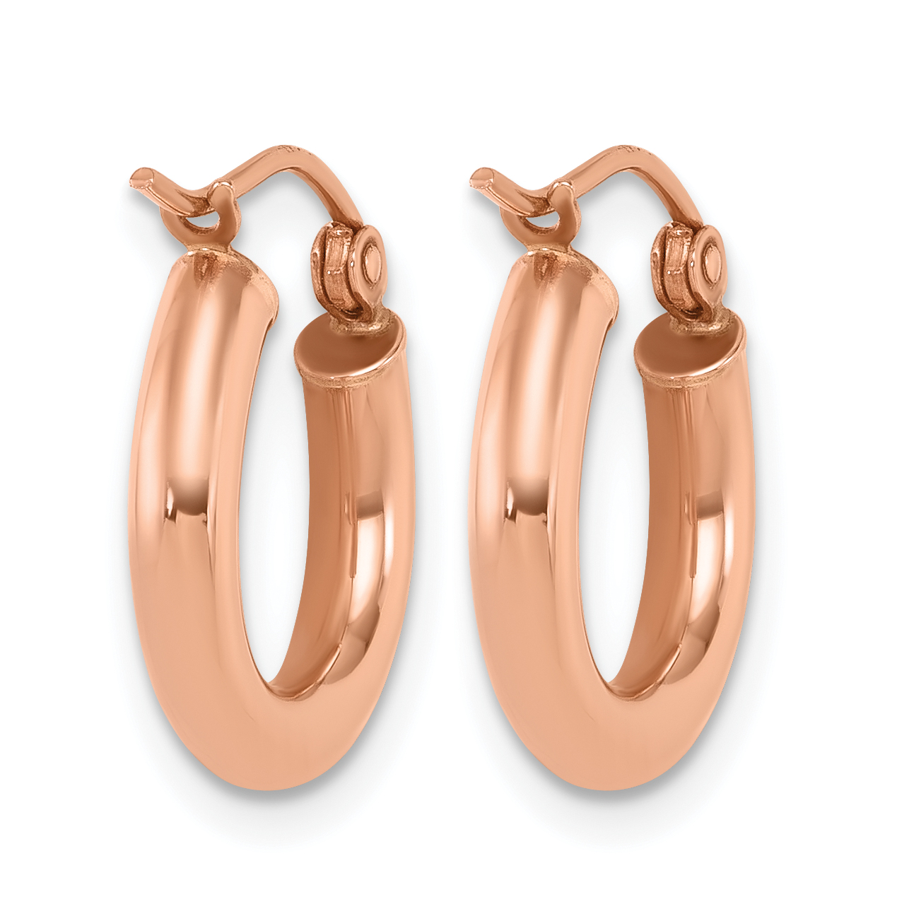  15 mm 10k Rose Gold Leslie's Gold Classic Polished Hoop Earrings  Unknown Friendly Weight 10K rose gold - view 3