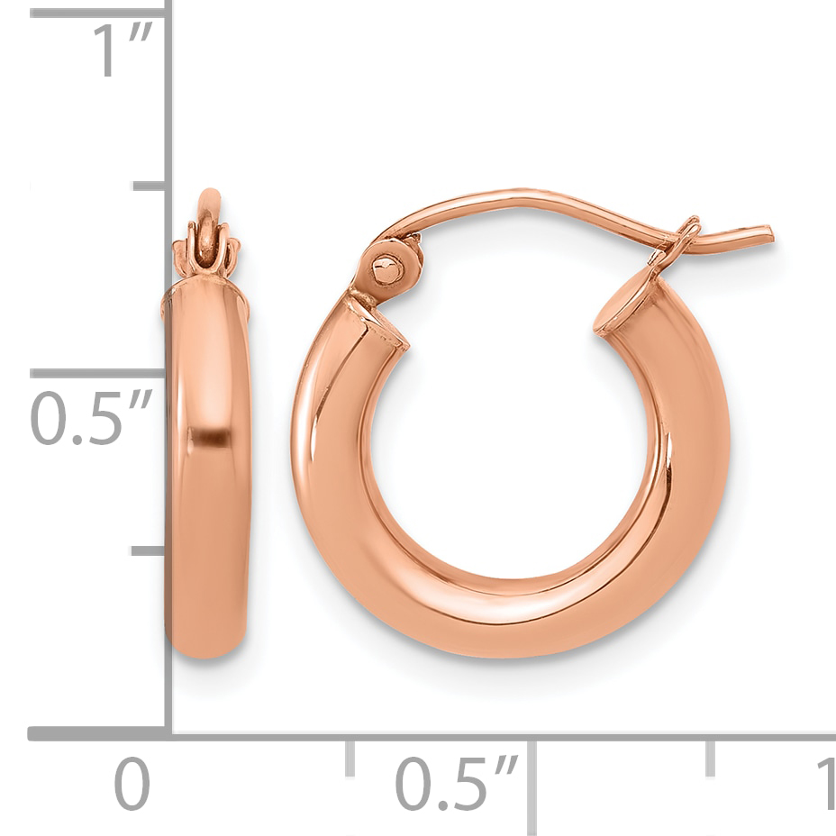 15 mm 10k Rose Gold Leslie's Gold Classic Polished Hoop Earrings  Unknown Friendly Weight 10K rose gold - view 4