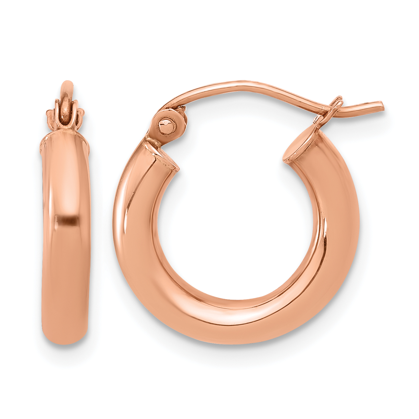  15 mm 10k Rose Gold Leslie's Gold Classic Polished Hoop Earrings  Unknown Friendly Weight 10K rose gold - view 5
