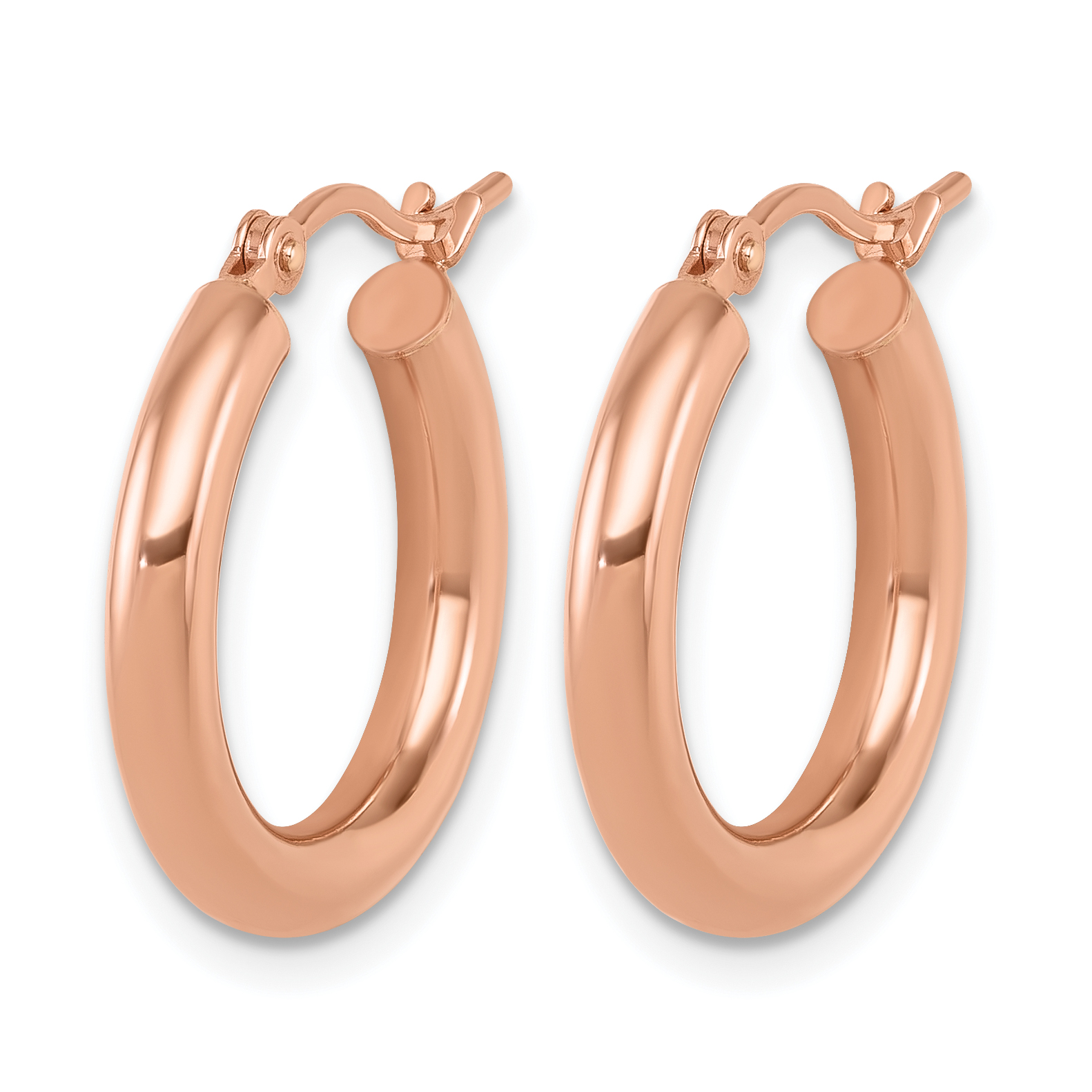  15 mm 10k Rose Gold Leslie's Gold Classic Polished Hoop Earrings  Unknown Friendly Weight 10K rose gold - view 12
