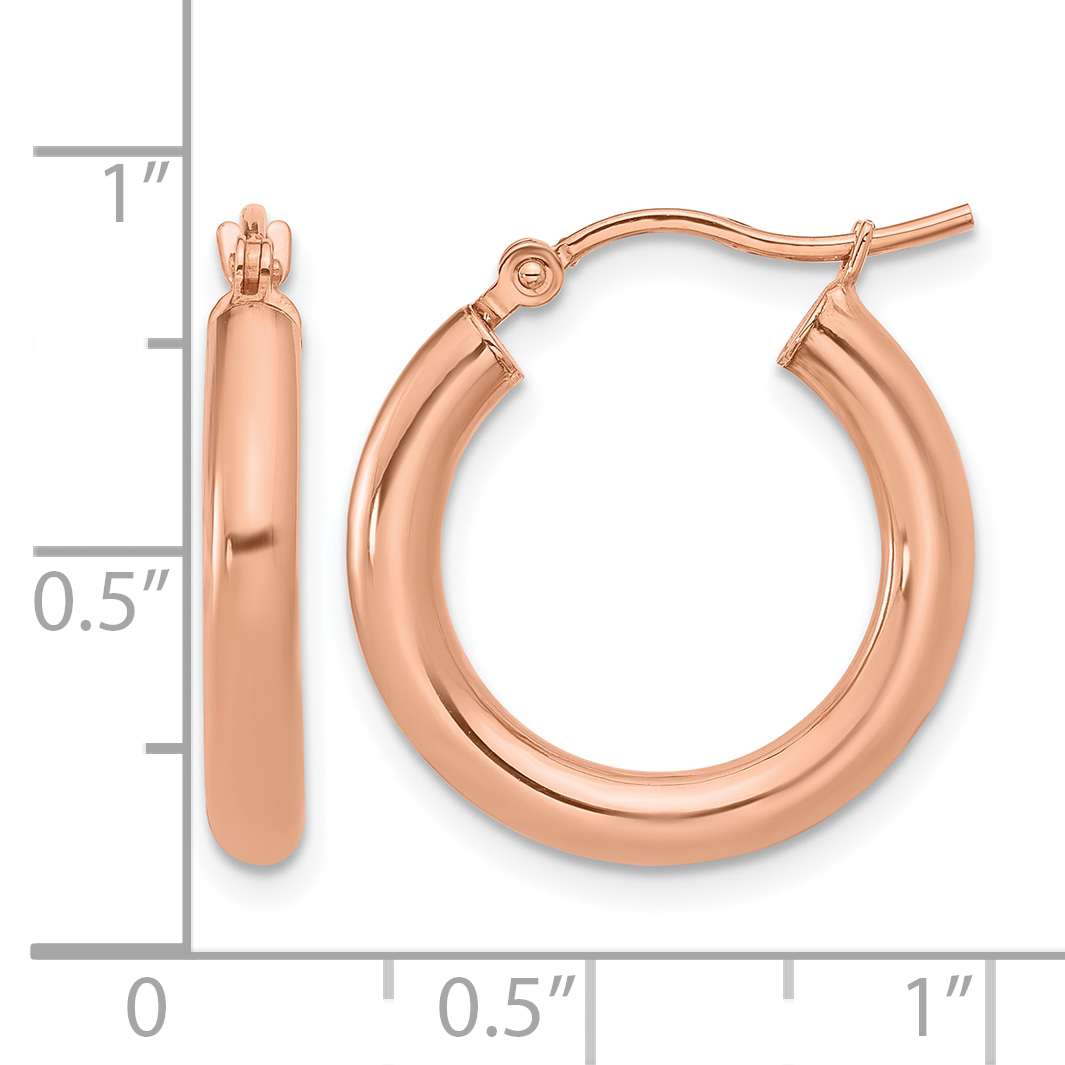  15 mm 10k Rose Gold Leslie's Gold Classic Polished Hoop Earrings  Unknown Friendly Weight 10K rose gold - view 14