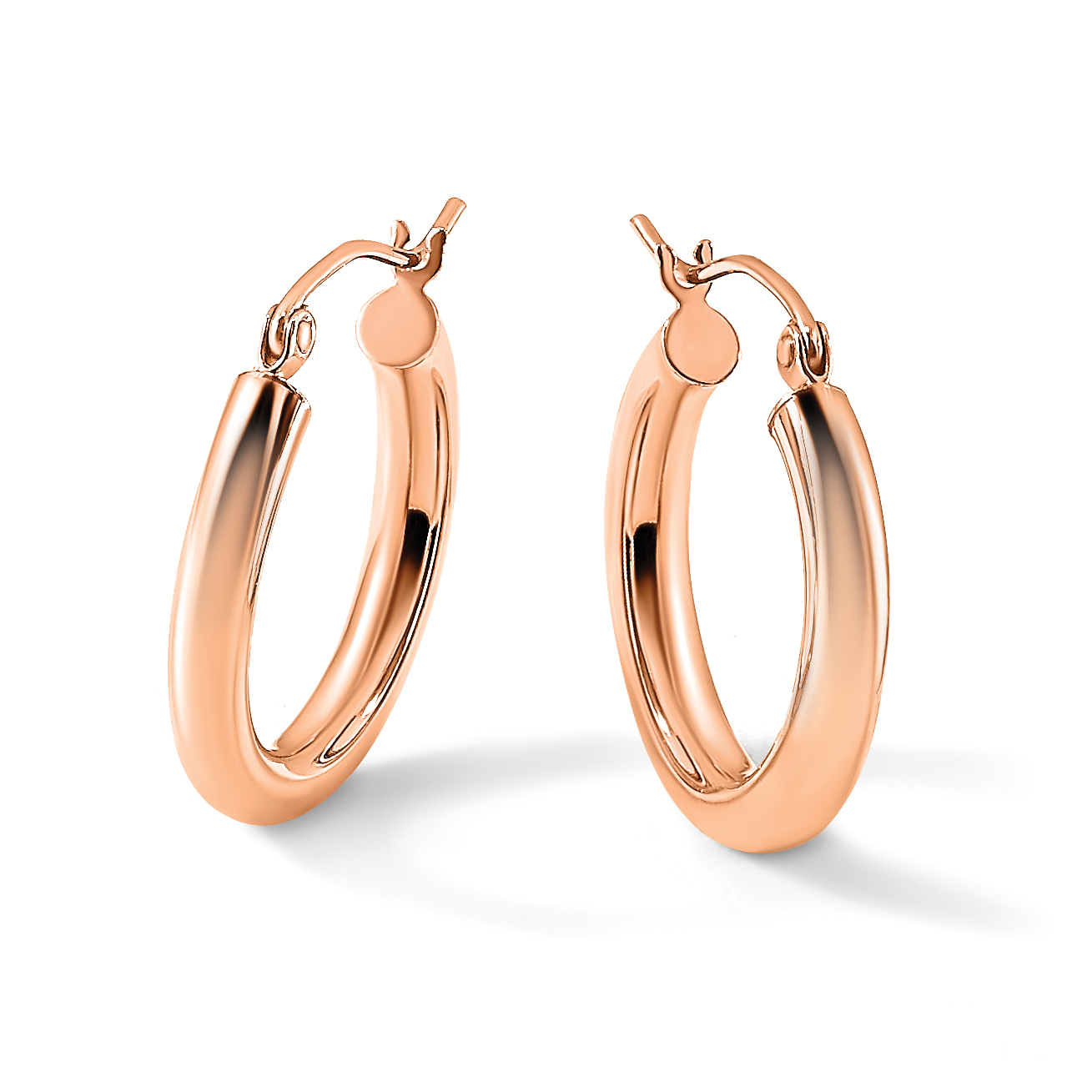  15 mm 10k Rose Gold Leslie's Gold Classic Polished Hoop Earrings  Unknown Friendly Weight 10K rose gold - view 15