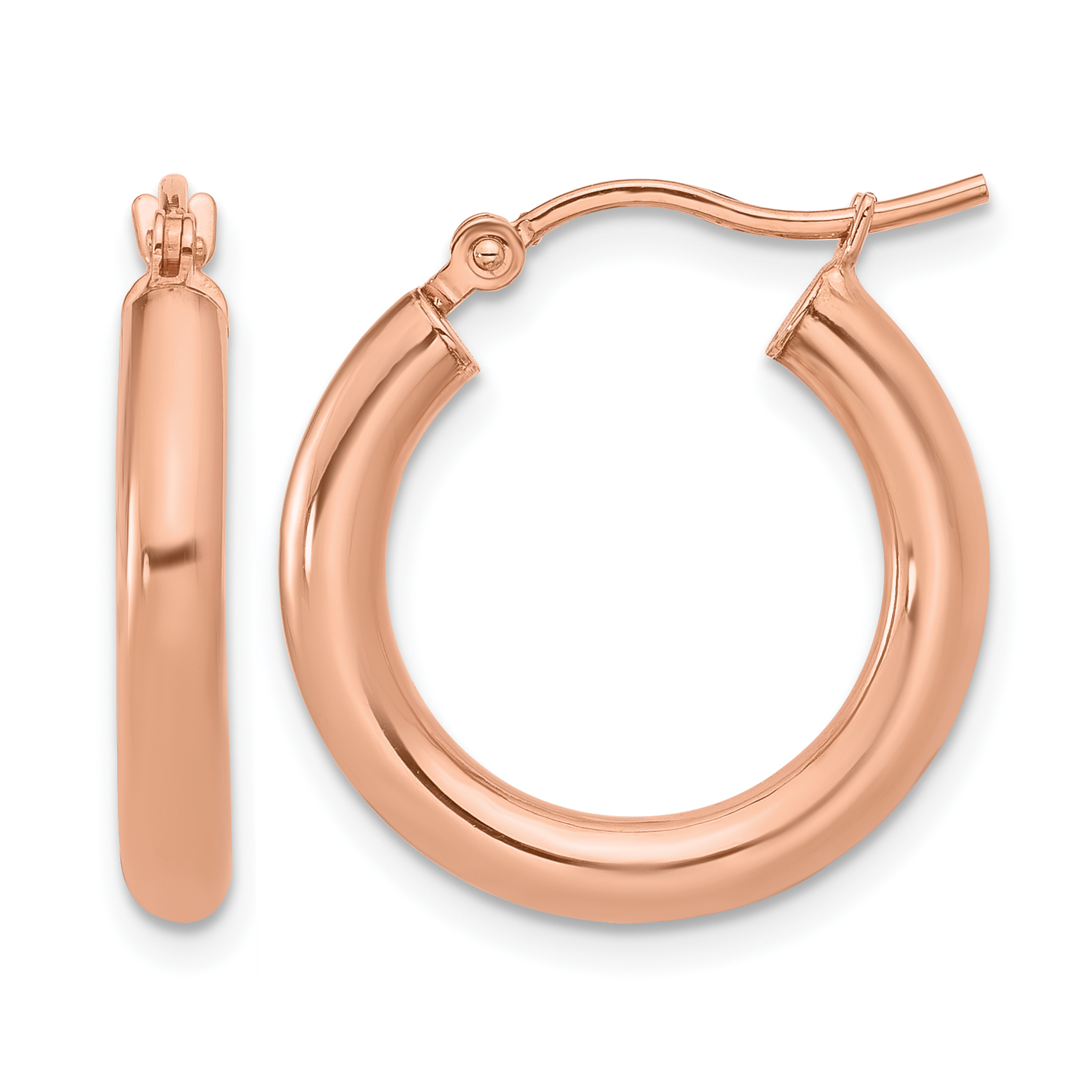  15 mm 10k Rose Gold Leslie's Gold Classic Polished Hoop Earrings  Unknown Friendly Weight 10K rose gold - view 16
