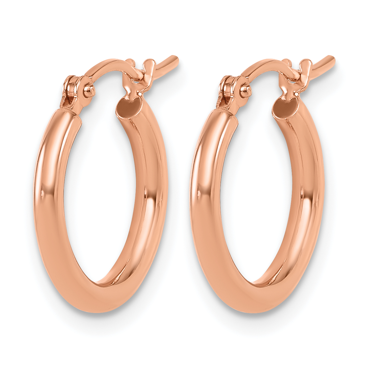 15 mm 10k Rose Gold Leslie's Gold Classic Polished Hoop Earrings  Unknown Friendly Weight 10K rose gold