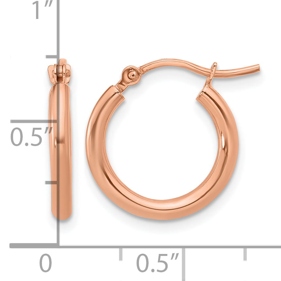  15 mm 10k Rose Gold Leslie's Gold Classic Polished Hoop Earrings  Unknown Friendly Weight 10K rose gold - view 9