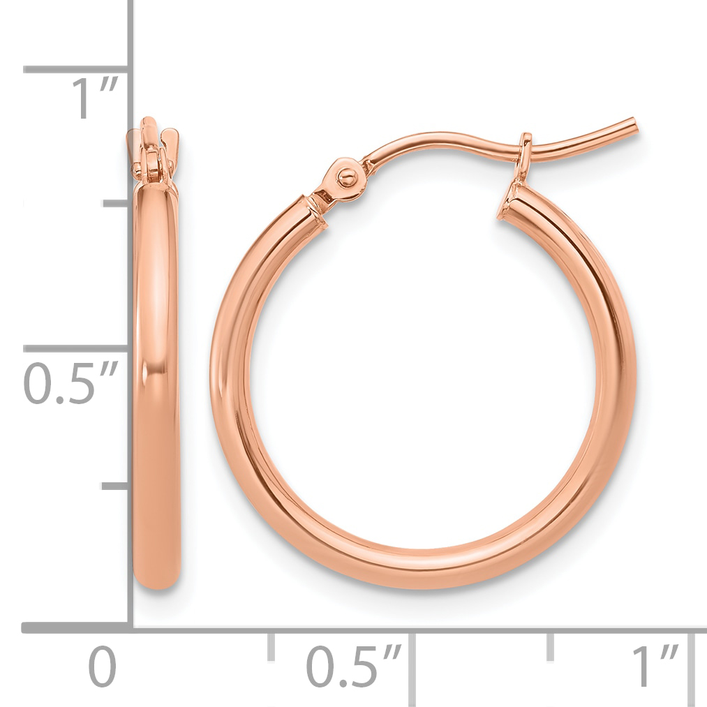  15 mm 10k Rose Gold Leslie's Gold Classic Polished Hoop Earrings  Unknown Friendly Weight 10K rose gold - view 20