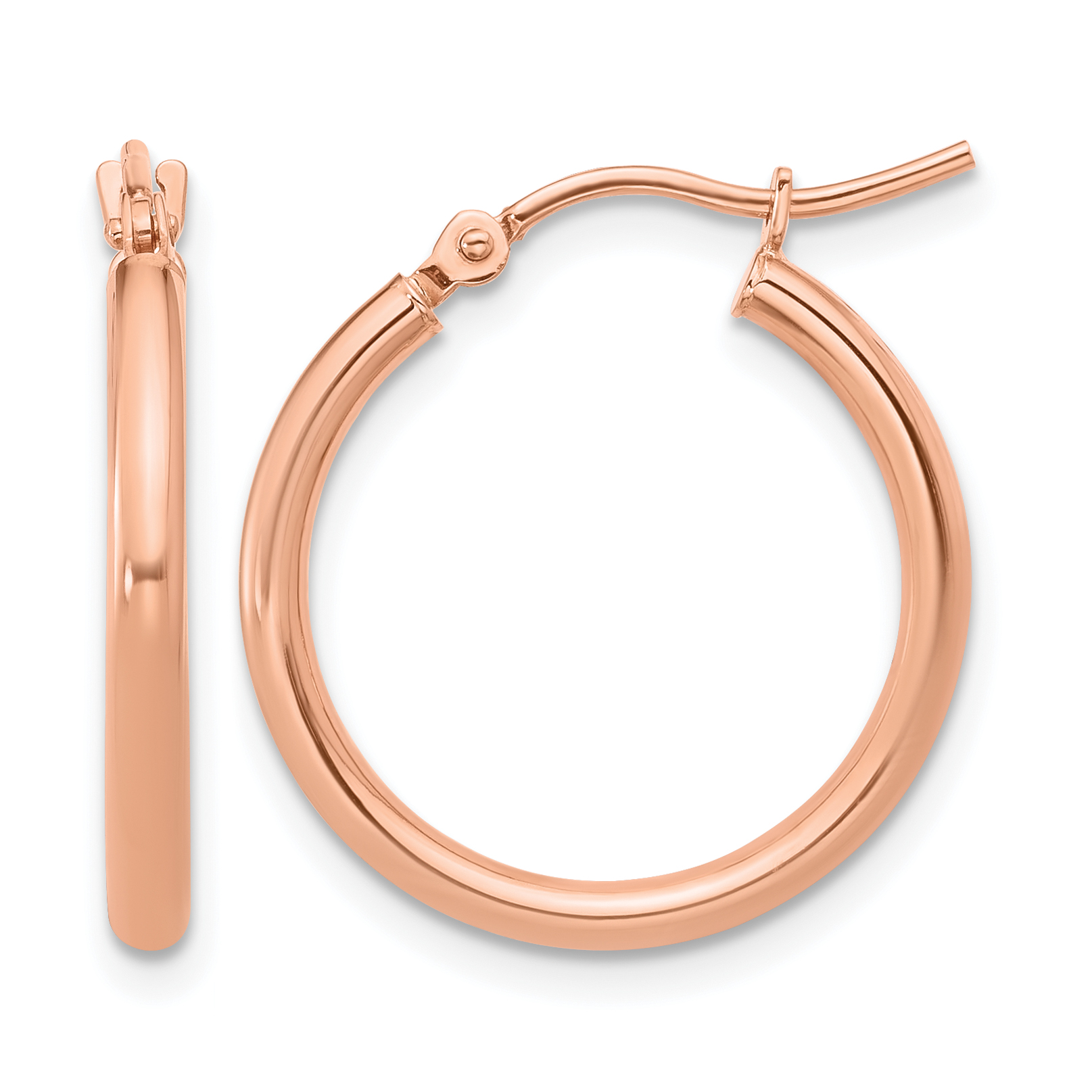 15 mm 10k Rose Gold Leslie's Gold Classic Polished Hoop Earrings  Unknown Friendly Weight 10K rose gold - view 21