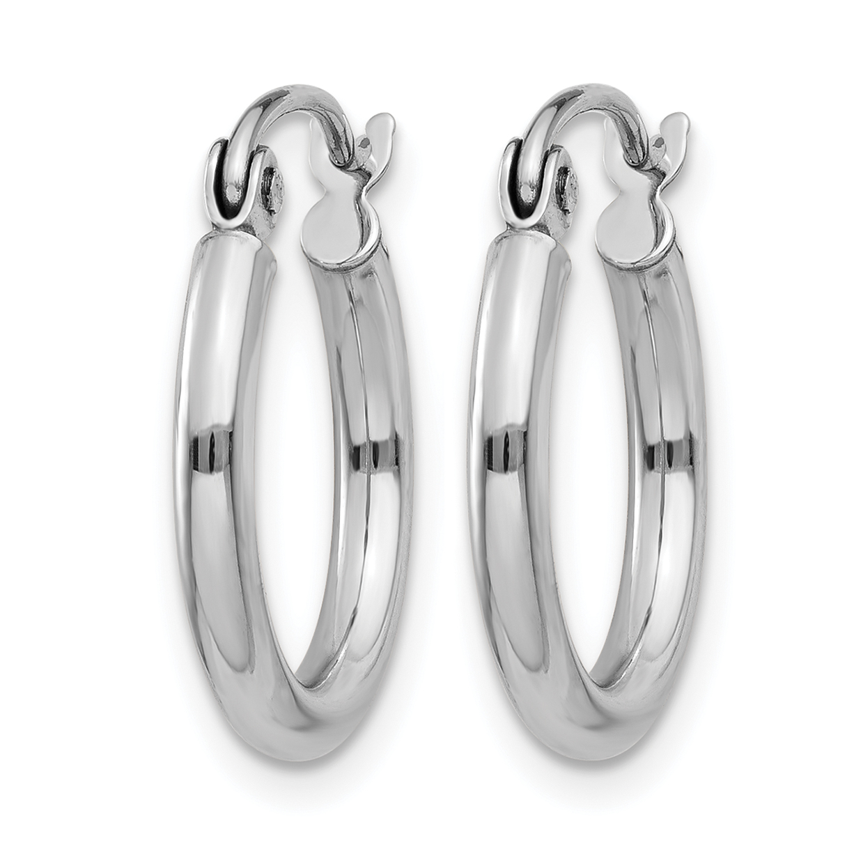  12 mm 10k White Gold Leslie's Gold Classic Polished Hoop Earrings  Unknown Friendly Weight 10K white gold - view 7