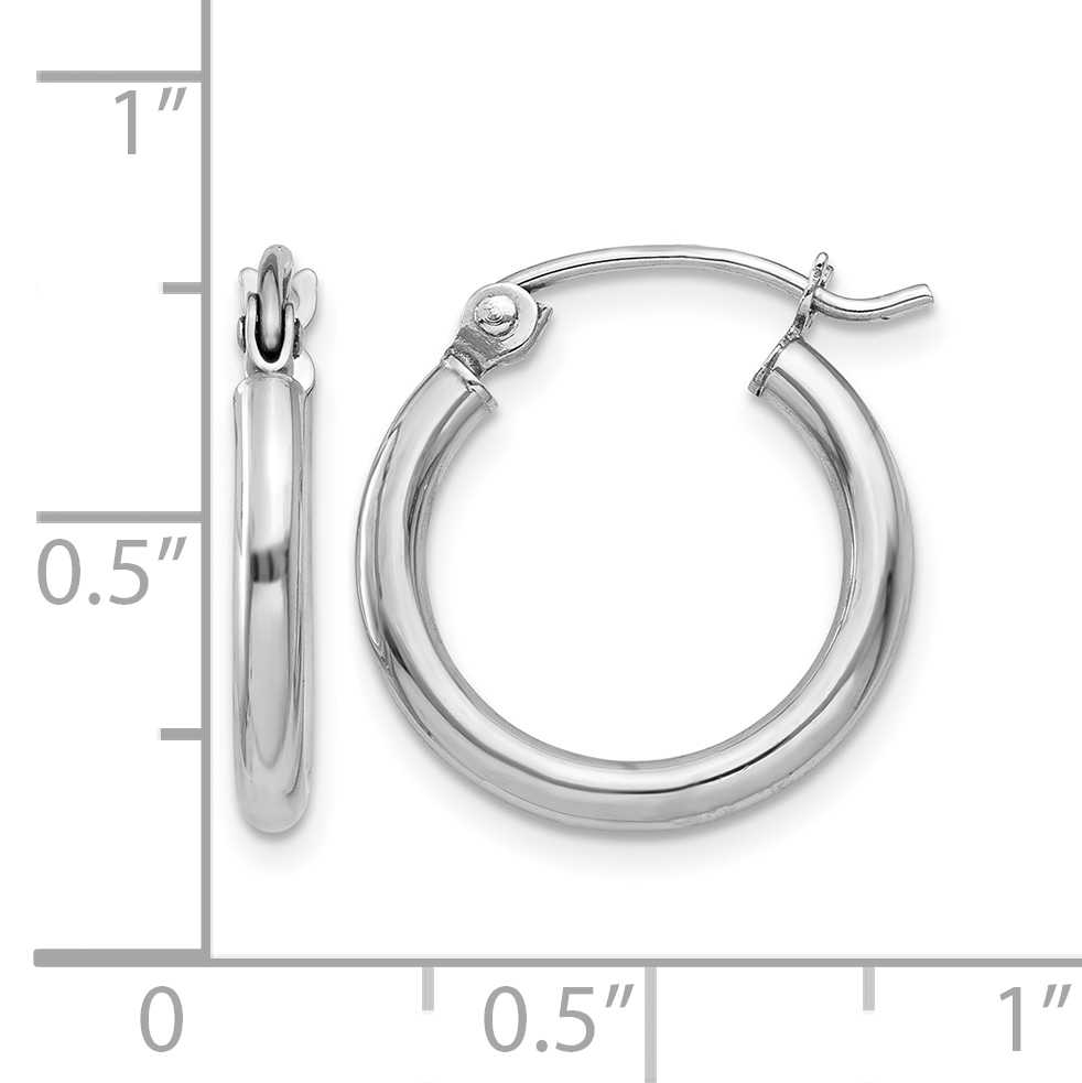  12 mm 10k White Gold Leslie's Gold Classic Polished Hoop Earrings  Unknown Friendly Weight 10K white gold - view 8