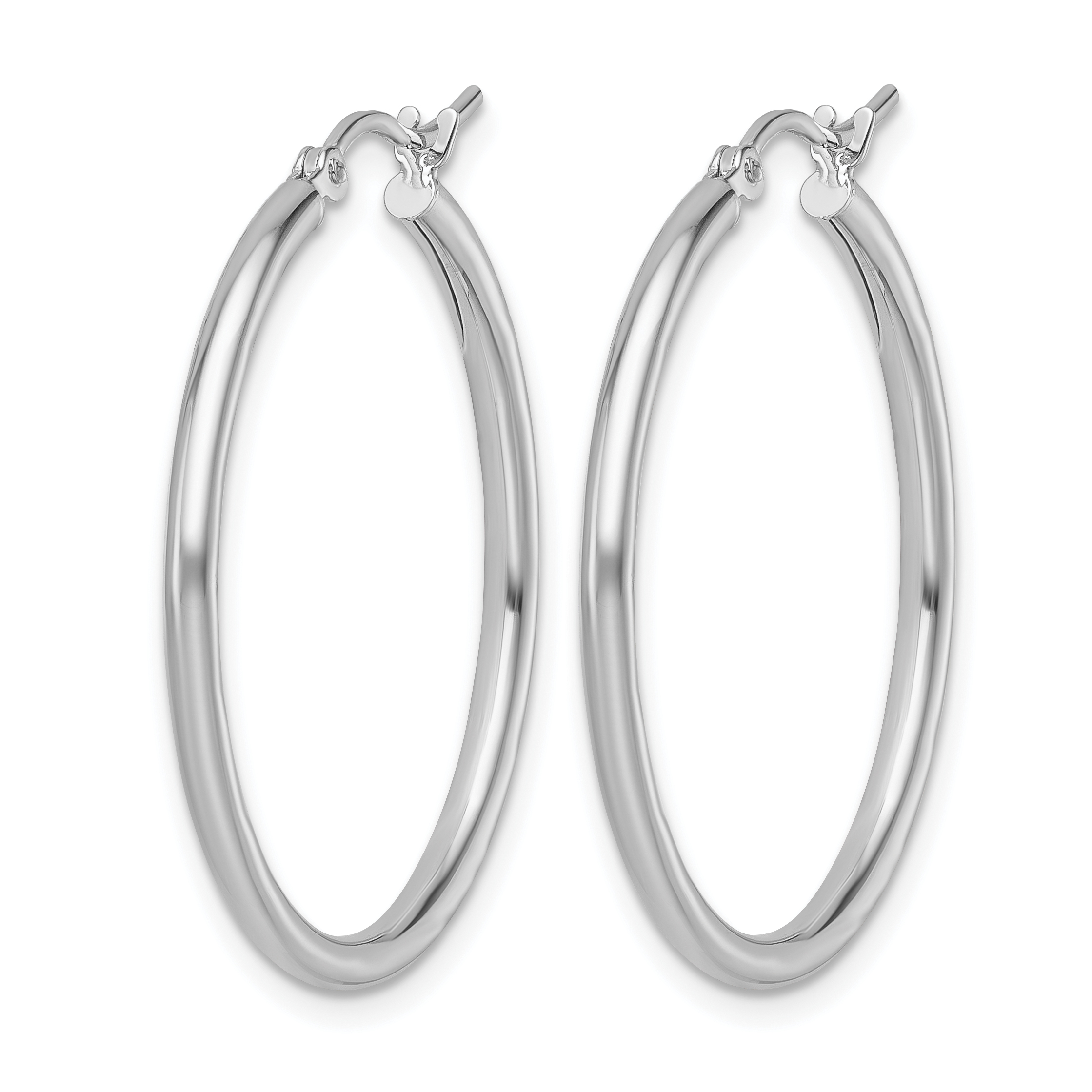  12 mm 10k White Gold Leslie's Gold Classic Polished Hoop Earrings  Unknown Friendly Weight 10K white gold - view 37