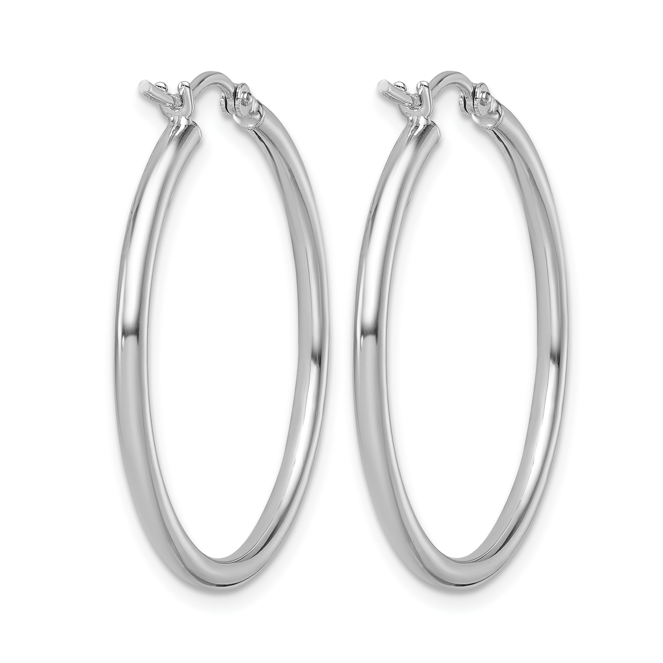  12 mm 10k White Gold Leslie's Gold Classic Polished Hoop Earrings  Unknown Friendly Weight 10K white gold - view 39