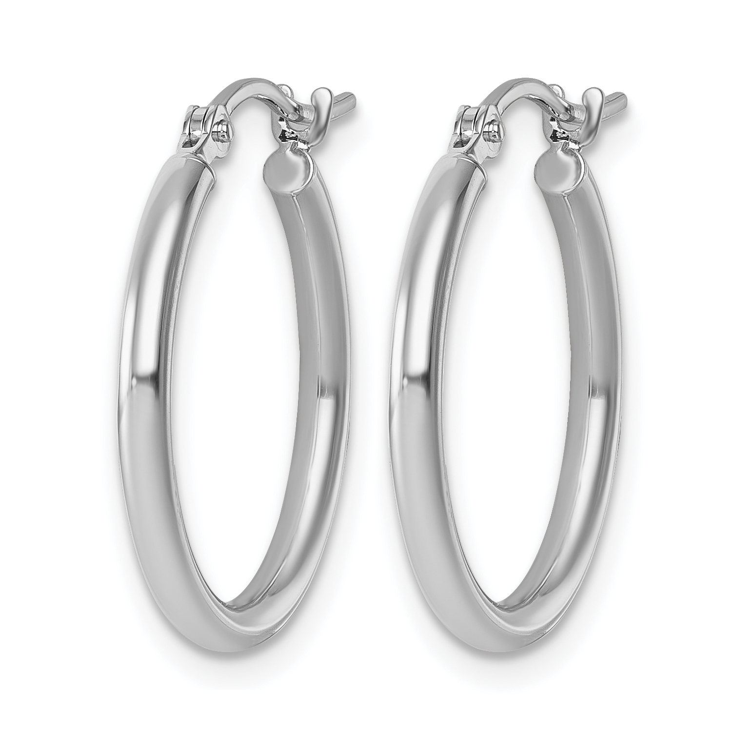  12 mm 10k White Gold Leslie's Gold Classic Polished Hoop Earrings  Unknown Friendly Weight 10K white gold - view 14